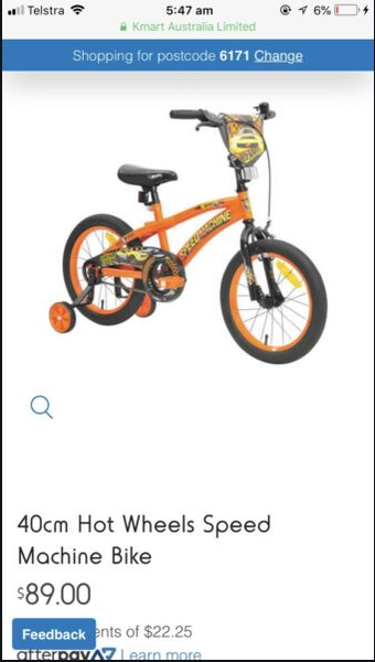 hot wheels 40cm bike